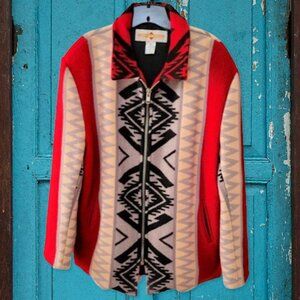 VTG Native Jackets Santa Fe XL Blanket Zip Jacket – Wool Southwest Navajo Tribal